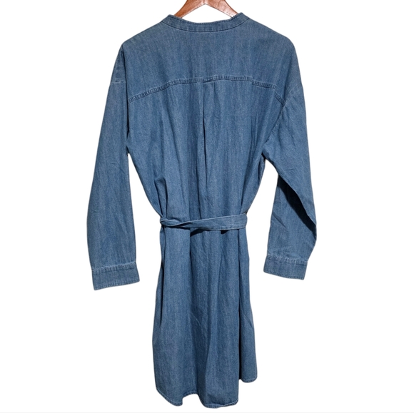 Eileen Fisher Organic Cotton Denim Dress in Medium Wash Size Large NWT - Picture 3 of 4